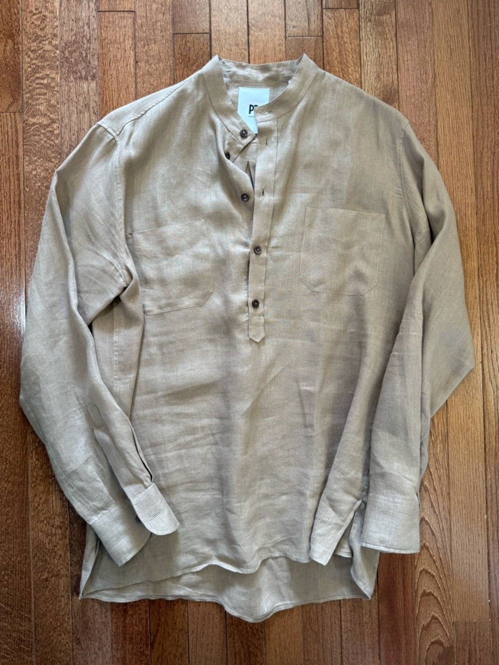 PT Torino Men's Casual Line Button-Down Band Collar Shirt - 40/Medium